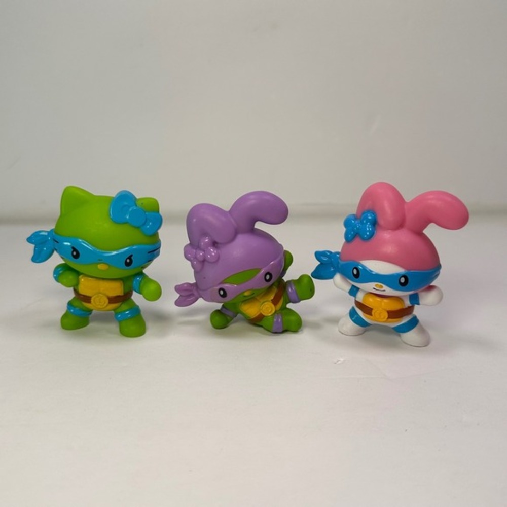Hello‎ Kitty TMNT Ninja Turtles McDonald's Happy Meal Toys Set of 3